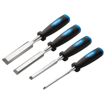 Draper DWCSGSET4 Soft Grip Bevel Edge Wood Chisel Set (4 Piece) - Code: 83351 - Pack Qty 1