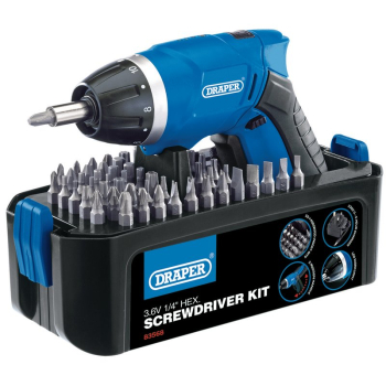 Draper CD36LIASF 3.6V Cordless Li-ion Screwdriver Kit - Code: 83568 - Pack Qty 1
