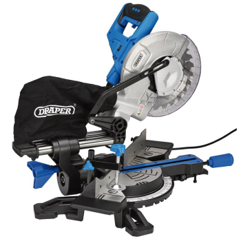 Draper SMS210B 230V Sliding Compound Mitre Saw with Laser Cutting Guide, 210mm, 1500W - Code: 83677 - Pack Qty 1