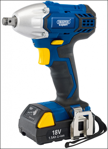 DRAPER 18V Cordless 1/2 inch  Sq. Dr Impact Wrench with Li-ion Battery and Charger - Pack Qty 1 - Code: 83689