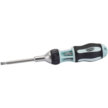 Draper 995/7 Draper Expert Soft Grip 7 in 1 Ratcheting Screwdriver and Bit Set - Code: 83721 - Pack Qty 1