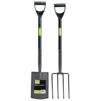 Draper DFSCB/SET Carbon Steel Garden Fork and Spade Set, Black - Code: 83971 - Pack Qty 1