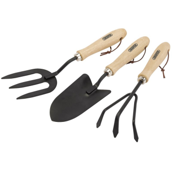Draper GCSTS3DD Carbon Steel Hand Fork, Cultivator and Trowel with Hardwood Handles - Code: 83993 - Pack Qty 1