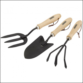 Draper GCSTS3DD Carbon Steel Hand Fork, Cultivator and Trowel with Hardwood Handles - Code: 83993 - Pack Qty 1