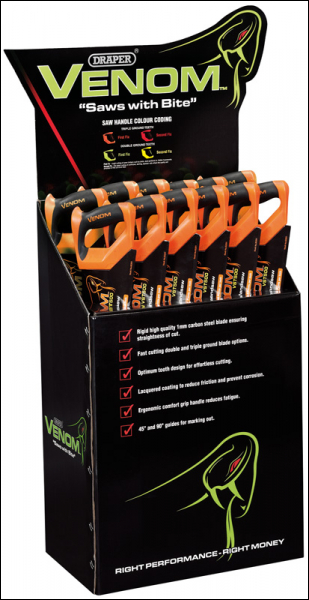 DRAPER Draper Venom® First Fix Triple Ground Handsaws, 500mm (added value pack 30 saws + 6 foc) - Pack Qty 1 - Code: 85069