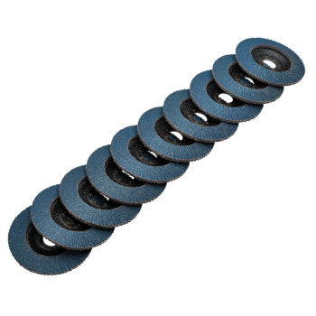 Draper FDZB115 Zirconium Oxide Flap Discs, 115 x 22.23mm, 60 Grit (Pack of 10) - Code: 85724 - Pack Qty 1