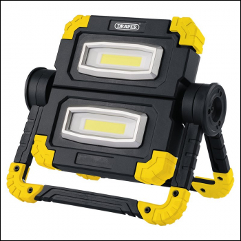 Draper RFL/850 Twin COB LED Rechargeable Worklight, 10W, 850 Lumens - Code: 87696 - Pack Qty 1