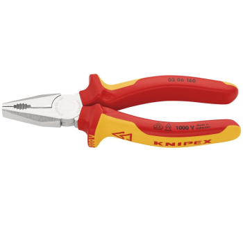 KNIPEX 03 06 160 SB VDE Combination Pliers, 225mm - 03 06 160 SB - Code: 87933 - Pack Qty 1