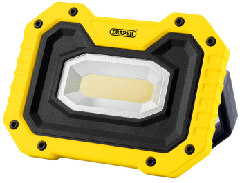 Draper FL/500/Y COB LED Worklight, 5W, 500 Lumens, Yellow, 4 x AA Batteries Supplied - Discontinued - Code: 88008 - Pack Qty 1