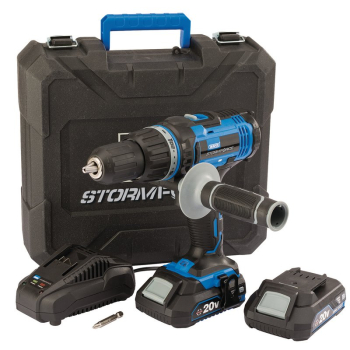 Draper CHD20SF Draper Storm Force® 20V Combi Drill, 2 x 2.0Ah Batteries, 1 x Charger - Code: 89523 - Pack Qty 1