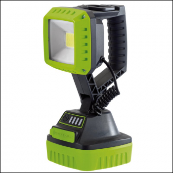 Draper RWL/1000/G COB LED Rechargeable Worklight, 10W, 1,000 Lumens, Green, 2 x 2.2Ah Batteries - Code: 90033 - Pack Qty 1