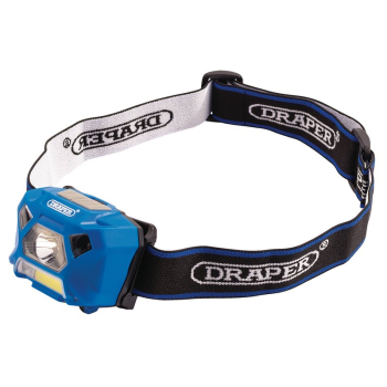 Draper RHL5 Rechargeable COB & XP-E LED Head Torch, 3W, 200 Lumens - Discontinued - Code: 90067 - Pack Qty 1