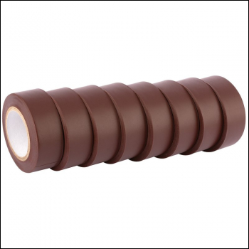 Draper 619 Insulation Tape to BSEN60454/Type2, 10m x 19mm, Brown (Pack of 8) - Code: 90085 - Pack Qty 1