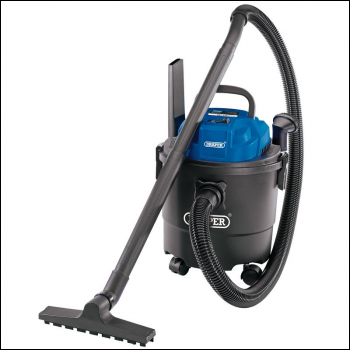 Draper WDV15P 230V Wet & Dry Vacuum Cleaner, 15L, 1250W - Code: 90107 - Pack Qty 1
