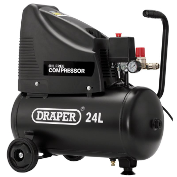 Draper DA25/19/K 24L Oil-Free Compressor, 1.1kW/1.5hp and Air Tool Kit - Code: 90126 - Pack Qty 1