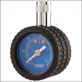 Draper TPG5 Tyre Pressure Gauge TPG5, 0 - 60psi, 0 - 4 bar - Code: 91364 - Pack Qty 1