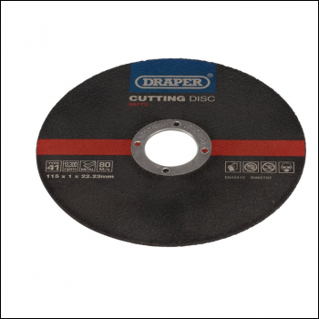 Draper CGF7 Metal Cutting Discs, 115 x 1 x 22.23mm (Pack of 100) - Code: 94772 - Pack Qty 1