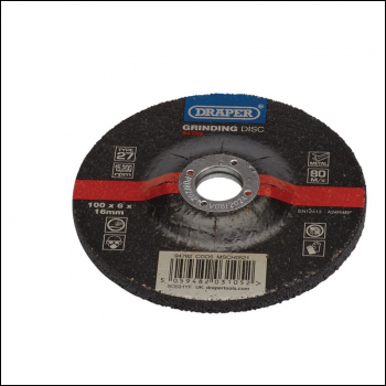 Draper CGD5 DPC Metal Grinding Disc, 100 x 6 x 16mm - Code: 94792 - Pack Qty 1