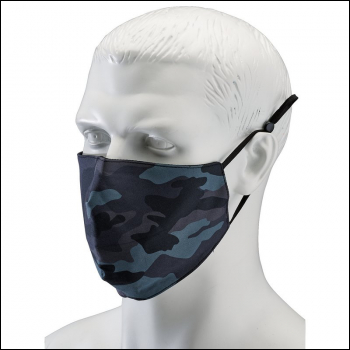 Draper FCMC Camo Fabric Resuable Face Masks, Blue (Pack of 2) - Code: 94962 - Pack Qty 1
