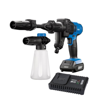 Draper D20PW16BARKIT D20 20V Cordless Pressure Washer Kit, 1 x 2.0Ah Battery, 1 x Fast Charger - Code: 97533 - Pack Qty 1