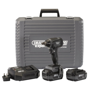 Draper XP20IW1/2.300K XP20 20V Brushless Impact Wrench, 1/2 inch  Sq. Dr., 300Nm, 2 x 4.0Ah Batteries, 1 x Fast Charger - Code: 98962 - Pack Qty 1