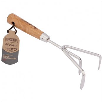 Draper DGHCG/L Draper Heritage Stainless Steel Hand Cultivator with Ash Handle - Code: 99026 - Pack Qty 1