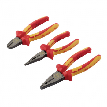 Draper XP1000S3 XP1000® VDE Pliers Set, Tethered (3 Piece) - Code: 99070 - Pack Qty 1