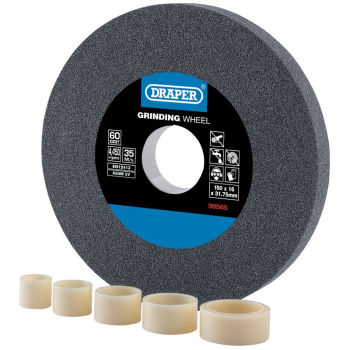Draper BG15016F Aluminium Oxide Bench Grinding Wheel, 150 x 16mm, 60 Grit - Code: 99565 - Pack Qty 1