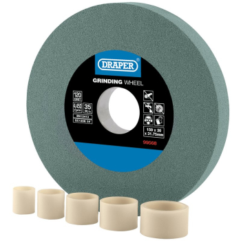 Draper BG15020S Silicon Carbide Bench Grinding Wheel, 150 x 20mm, 120 Grit - Code: 99568 - Pack Qty 1