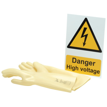 Draper DTKGLOVES/SIGN Draper Expert Electrical Insulating Gloves and 'Danger High Voltage' Hazard Sign - Code: 99715 - Pack Qty 1