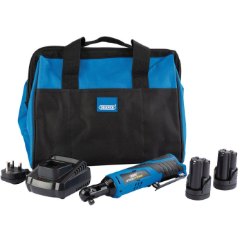 Draper PTKRWK10 Draper Storm Force® 10.8V Power Interchange Reversible Ratchet Kit, 2 x 1.5Ah Batteries, 1 x Charger, 1 x Bag - Code: 99716 - Pack Qty 1