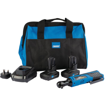Draper PTKRWK10/4 Draper Storm Force 10.8V Power Interchange Reversible Ratchet Kit, 2 x 4.0Ah Batteries, 1 x Charger, 1 x Bag - Discontinued - Code: 99720 - Pack Qty 1