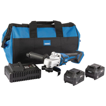 Draper PTKD20K2 D20 20V Brushless Angle Grinder, 115mm, 2 x 5.0Ah Batteries, 1 x Fast Charger, 1 x Bag - Code: 99730 - Pack Qty 1
