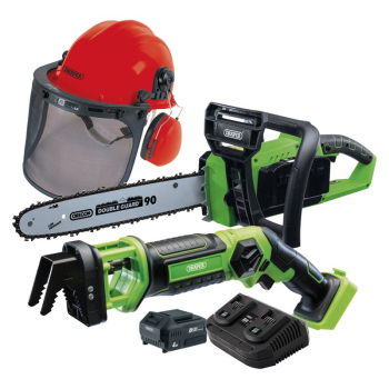 Draper PTKD20GK2 D20 Cordless Garden Saw Kit with Forestry Helmet - Code: 99763 - Pack Qty 1
