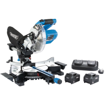 Draper PTKCPKIT2(TWIN) D20 20V Brushless Sliding Compound Mitre Saw, 185mm - Code: 99765 - Pack Qty 1