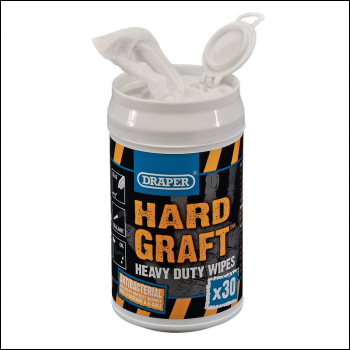 Draper HGW-BC Draper Hard Graft Wipes (Tub of 30) - Code: 99774 - Pack Qty 12