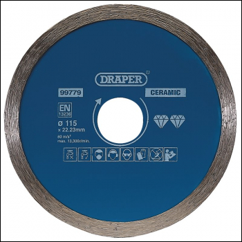 Draper DBC2 Continuous Diamond Blade, 115mm - Code: 99779 - Pack Qty 1