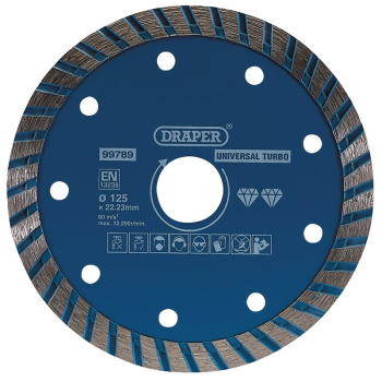 Draper DBT2 Turbo Diamond Blade, 125mm - Code: 99789 - Pack Qty 1