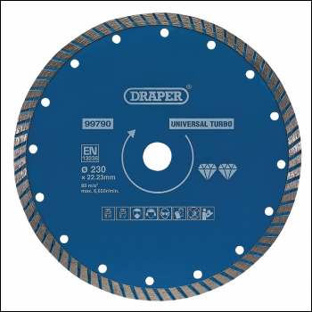 Draper DBT3 Turbo Diamond Blade, 230mm - Code: 99790 - Pack Qty 1