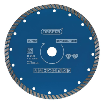 Draper DBT3 Turbo Diamond Blade, 230mm - Code: 99790 - Pack Qty 1