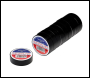 Draper TP1920BLK Black PVC Electrical Insulation Tape, 19mm x 20m (Pack of 10) - Code: 29505 - Pack Qty 1