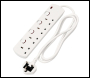 Draper SEL42N13AW 4 Way White Switch Protected Extension Lead, 2m - Code: 30915 - Pack Qty 1