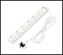 Draper ELSP62N13AW 6 Way White Extension Lead, 2m - Code: 30946 - Pack Qty 1