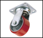 Draper 606100P Swivel Plate Fixing Heavy Duty Polyurethane Wheel, 100mm Diameter, S.W.L. 250kg - Code: 65523 - Pack Qty 1