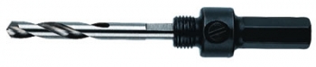 Heller Drive Adapter / Arbor with HSS Pilot Bit - Hex Shank 14mm to 30mm