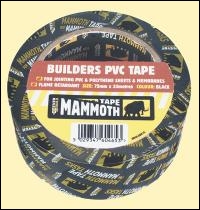 Everbuild Builders Pvc Tape - Black - 50mm X 33mtr - Box Of 24