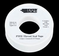 Everbuild Ptfe Water Tape - White - 12mm X 12mtr - Box Of 250