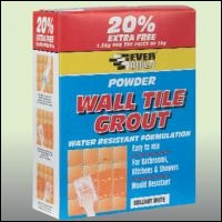 Everbuild 704 Powder Wall Tile Grout - Box - White - 1kg - Box Of 10