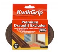 Everbuild Premium Draught Excluder E Type - Brown - 6mtr - Box Of 12