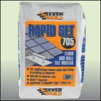 Everbuild 705 Rapid Set Tile Mortar - Grey - 10kg - Box Of 1